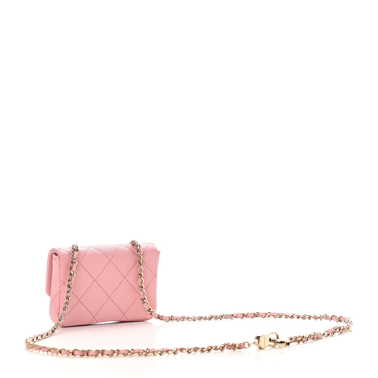 Chanel Caviar Quilted Mini Chain Belt Bag Pink 2 of 10