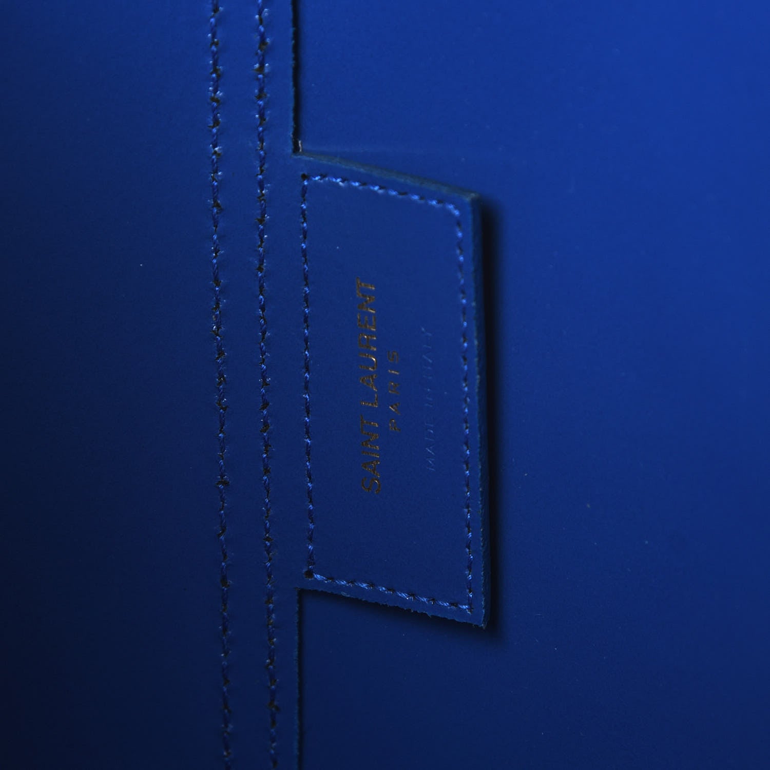 Saint Laurent Calfskin Classic Monogram Double Face Tote Black Blue Majorelle 9 of 9