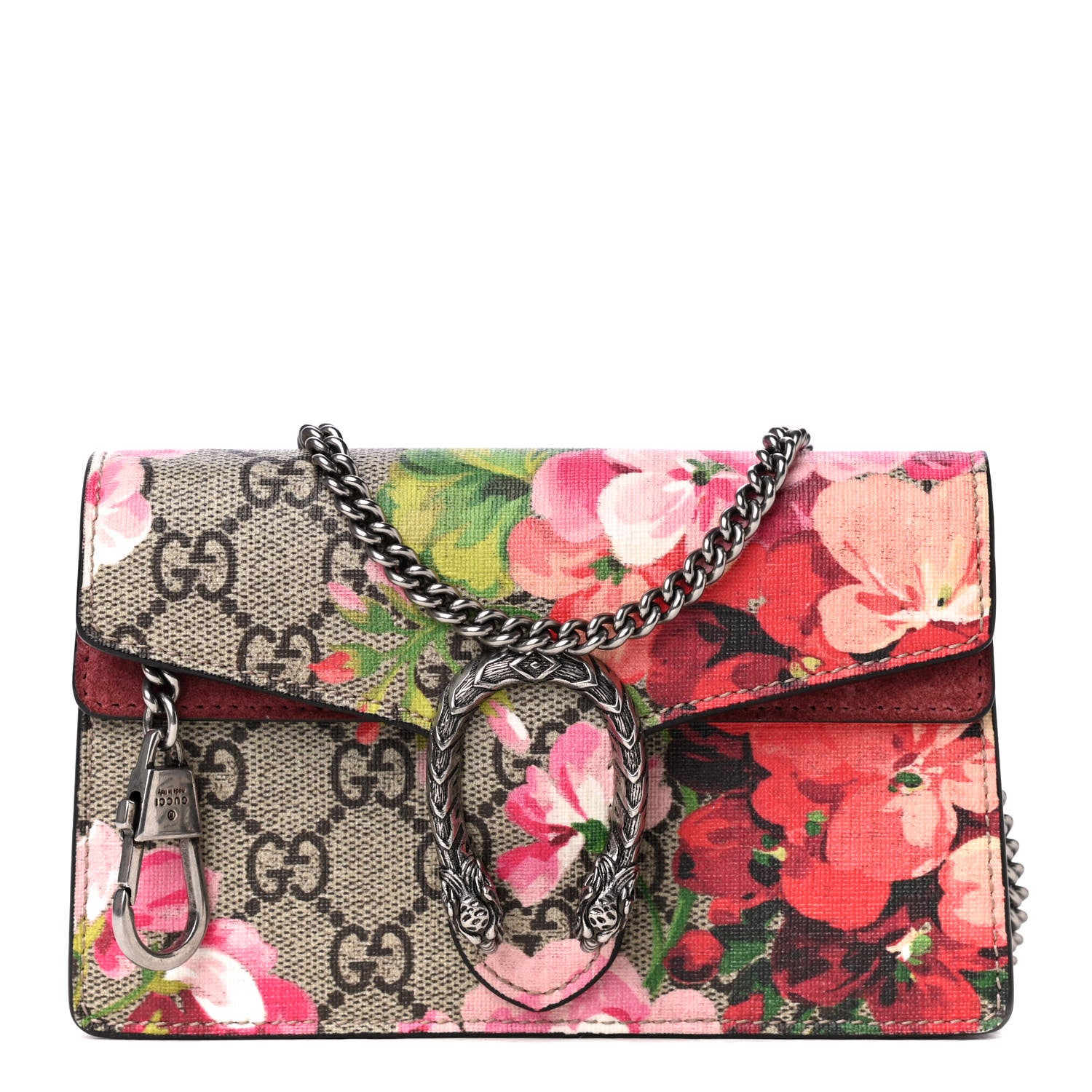 Gucci GG Supreme Monogram Blooms Super Mini Dionysus Shoulder Bag Beige Multicolor Dry Rose 1 of 5