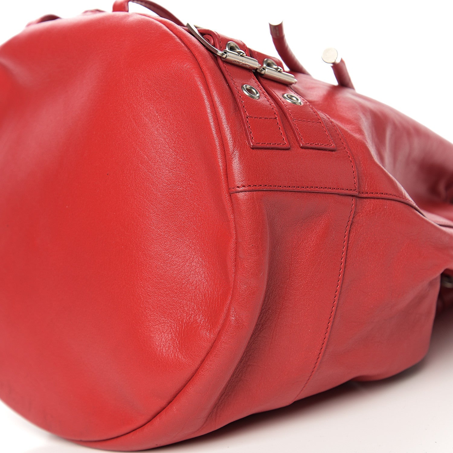 Saint Laurent Calfskin Medium Rider Bucket Bag Red 8 of 9