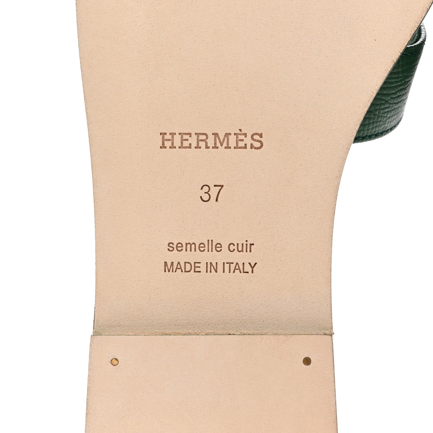 Hermes Epsom Oran Sandals Vert Lierre 37 8 of 9