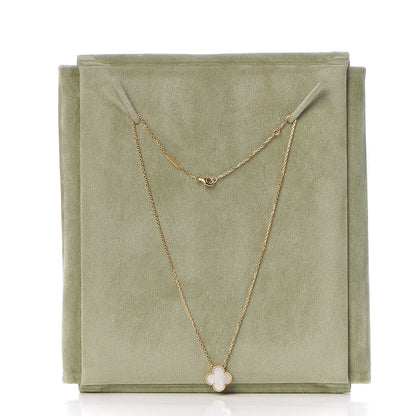 Van Cleef & Arpels 18K Yellow Gold Mother of Pearl Vintage Alhambra Pendant Necklace 6 of 6