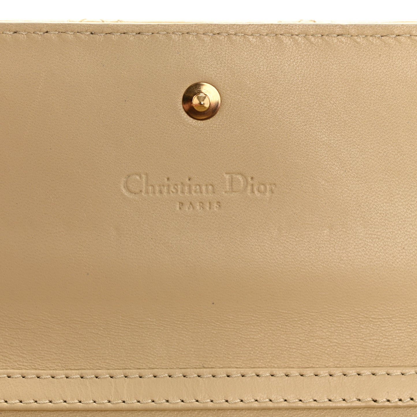 Patent Cannage Lady Dior Rendezvous Wallet On Chain Beige