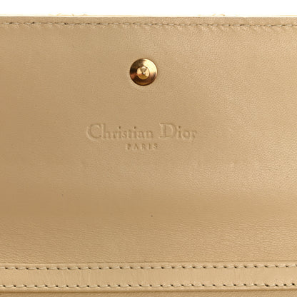 Christian Dior Patent Cannage Lady Dior Rendezvous Wallet On Chain Beige 6 of 14