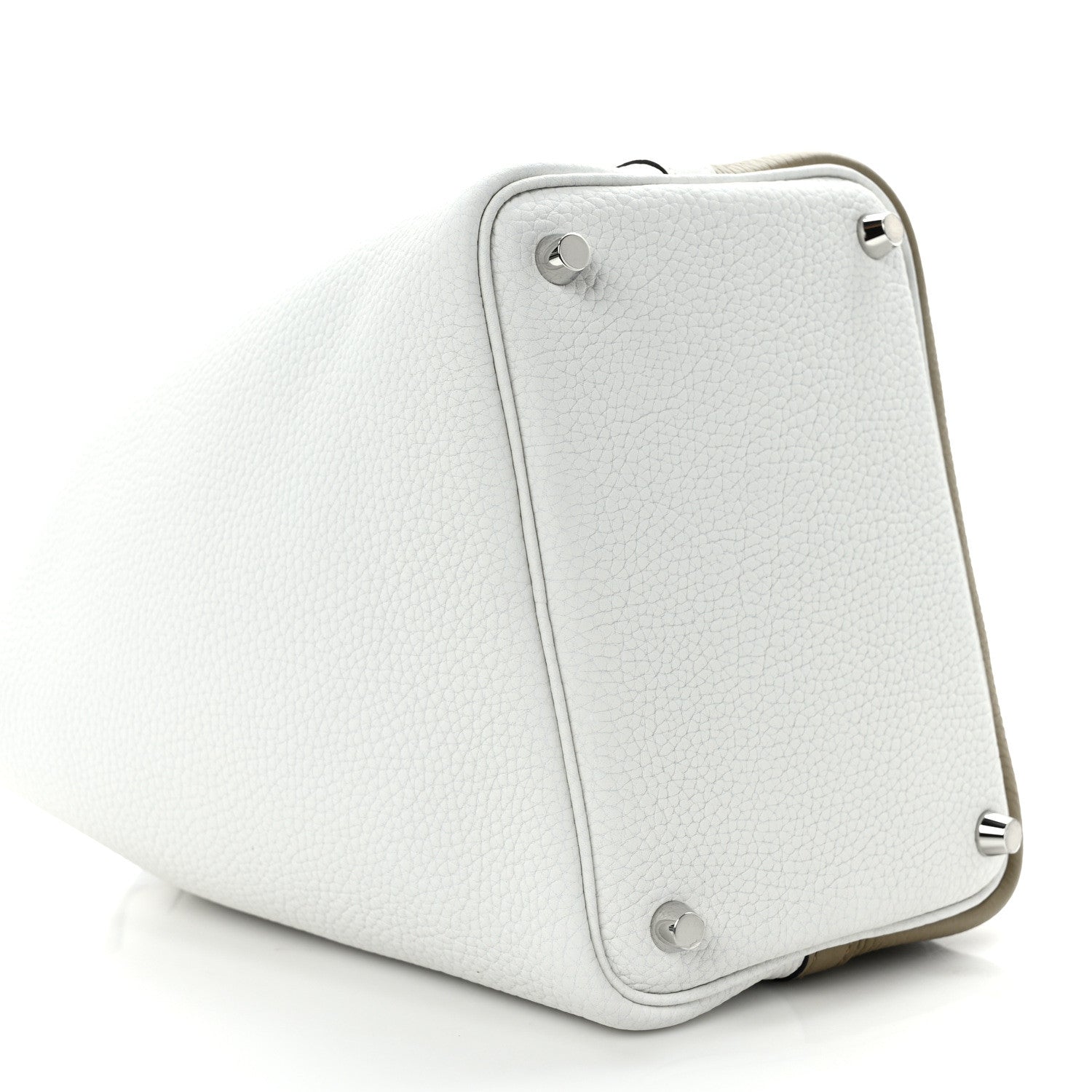 Hermes Taurillon Clemence Casaque Picotin Lock 18 PM Beige Marfa New White Macassar 9 of 11