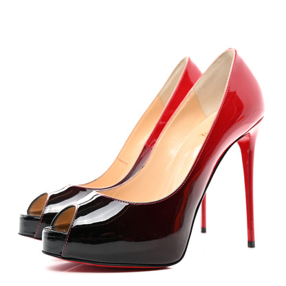 Christian Louboutin Patent Degrade New Very Prive 120 Pumps 36 Black Red 3 of 9