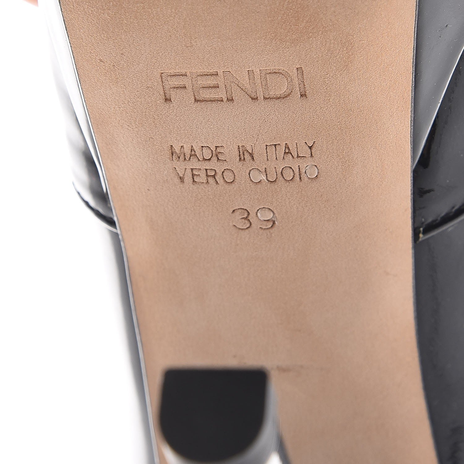 Fendi Patent Bow Platform Peep Toe Pumps 39 Black 8 of 9