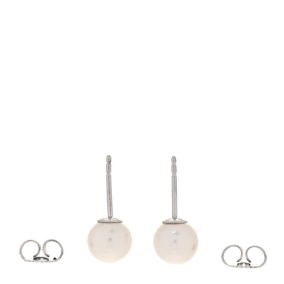 Tiffany 18K White Gold Akoya Pearl 7-7.5mm Signature Earrings 3 of 5