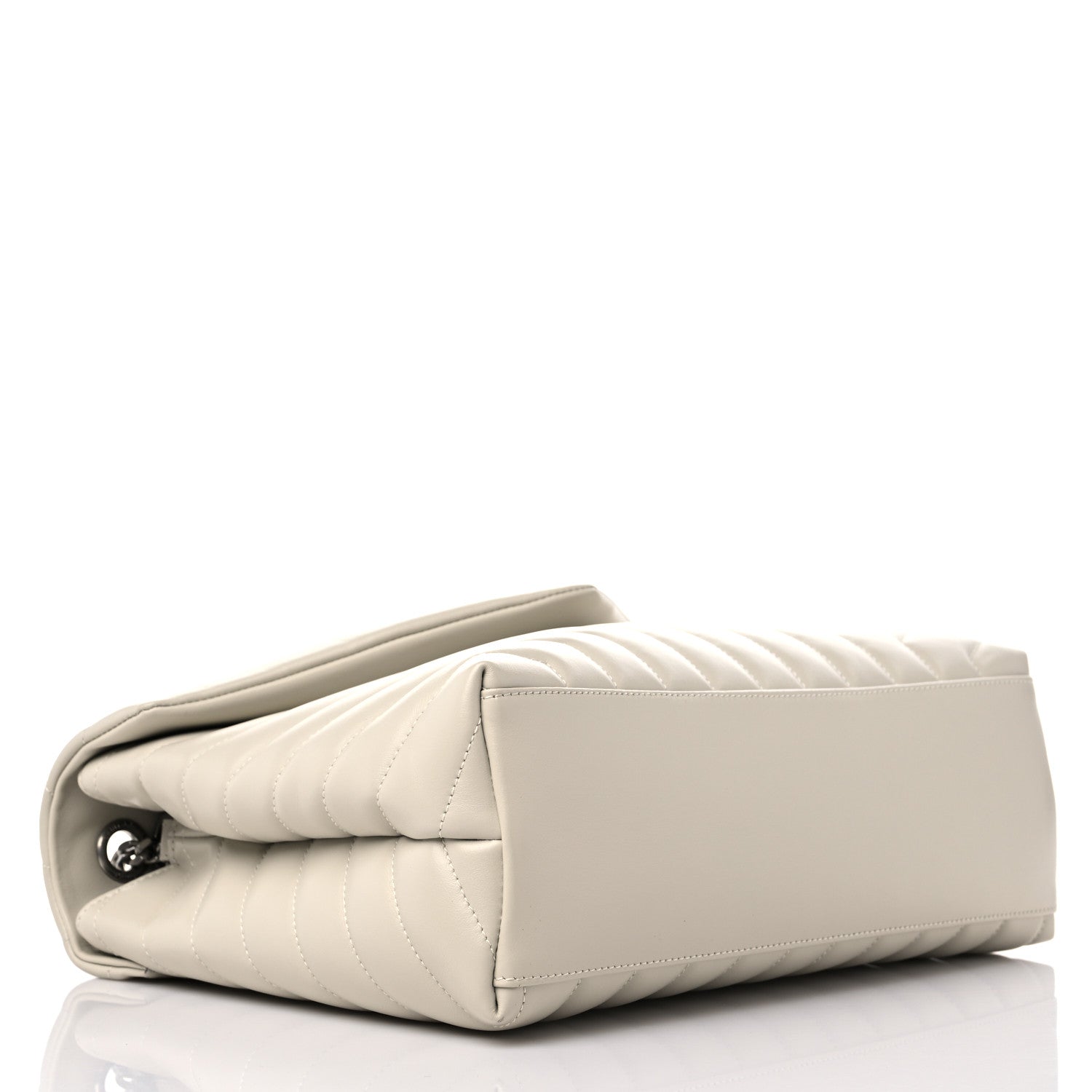 Saint Laurent Calfskin Y Quilted Monogram Medium Loulou Chain Satchel Ivory 4 of 9