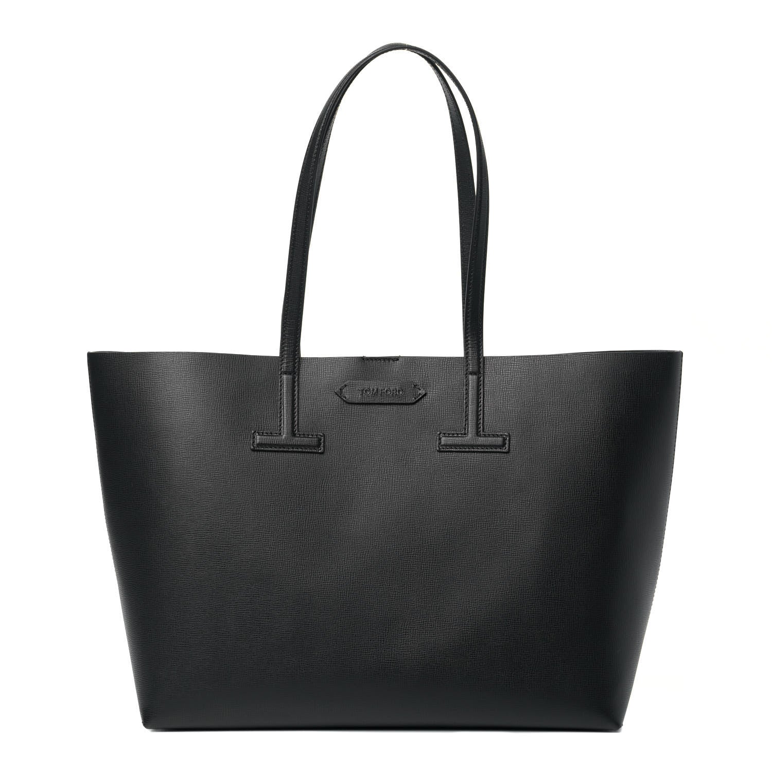 Tom Ford Grained Calfskin Small T Tote Black 1 of 5