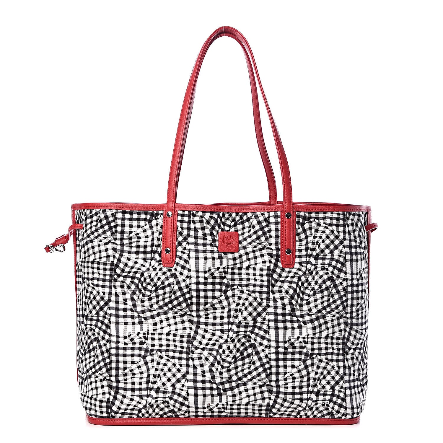 MCM Visetos Medium Liz Reversible Shopper Tote Ruby Red 3 of 14