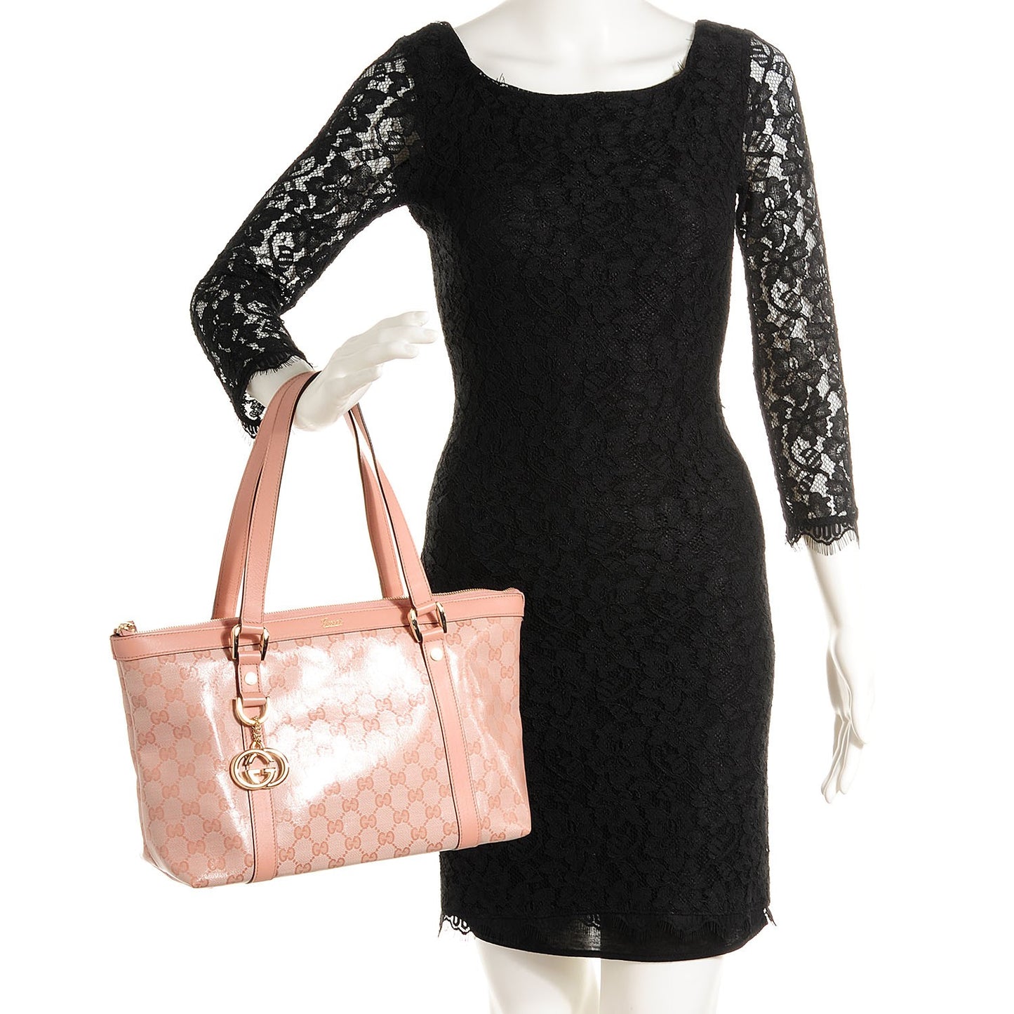 Crystal Monogram Medium Abbey Tote Blush