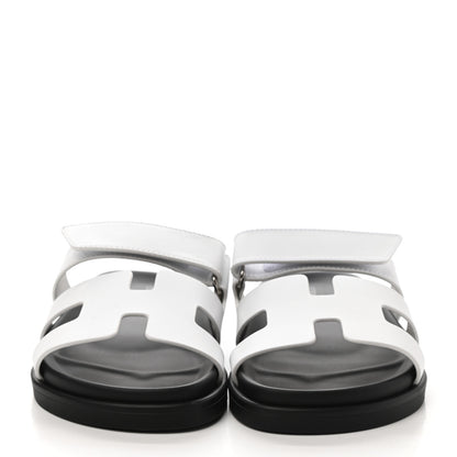 Hermes Calfskin Womens Chypre Sandals 35.5 White 2 of 9