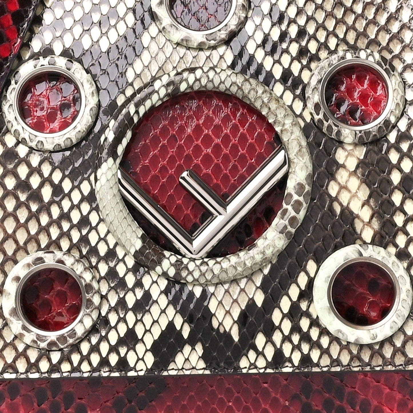 Snakeskin F is Fendi Kan I Shoulder Bag Roccia Red