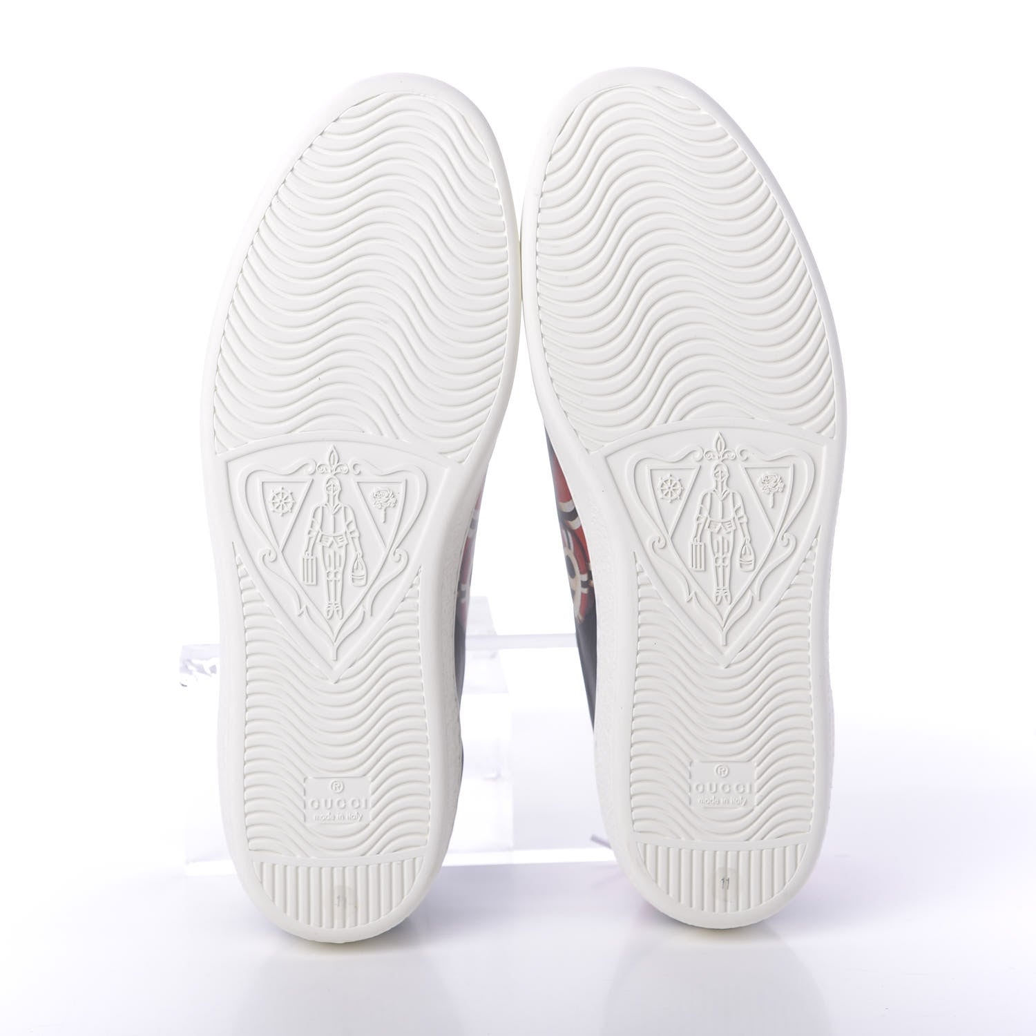 Gucci Calfskin Kingsnake Mens Ace Sneakers 11 Black Multicolor 6 of 10