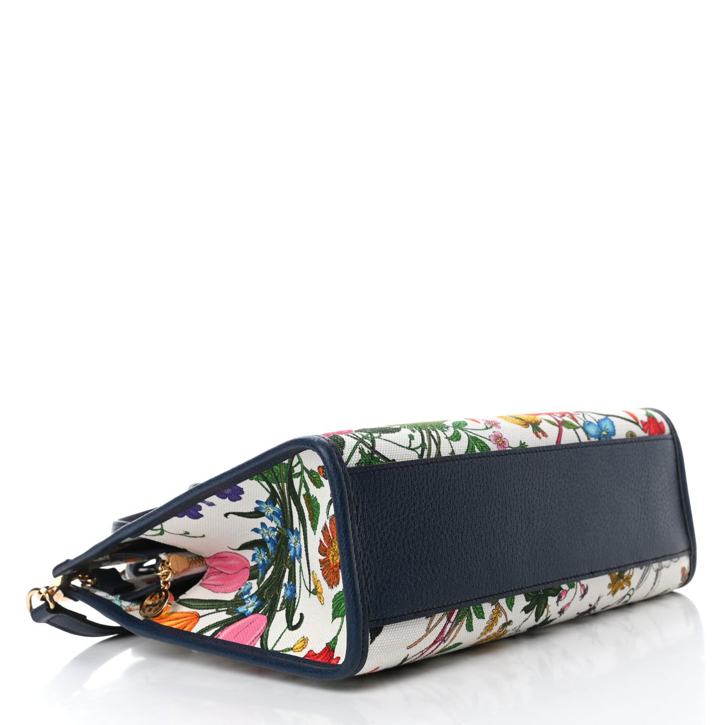Canvas Medium Flora Tote White Multicolor Blue Agata