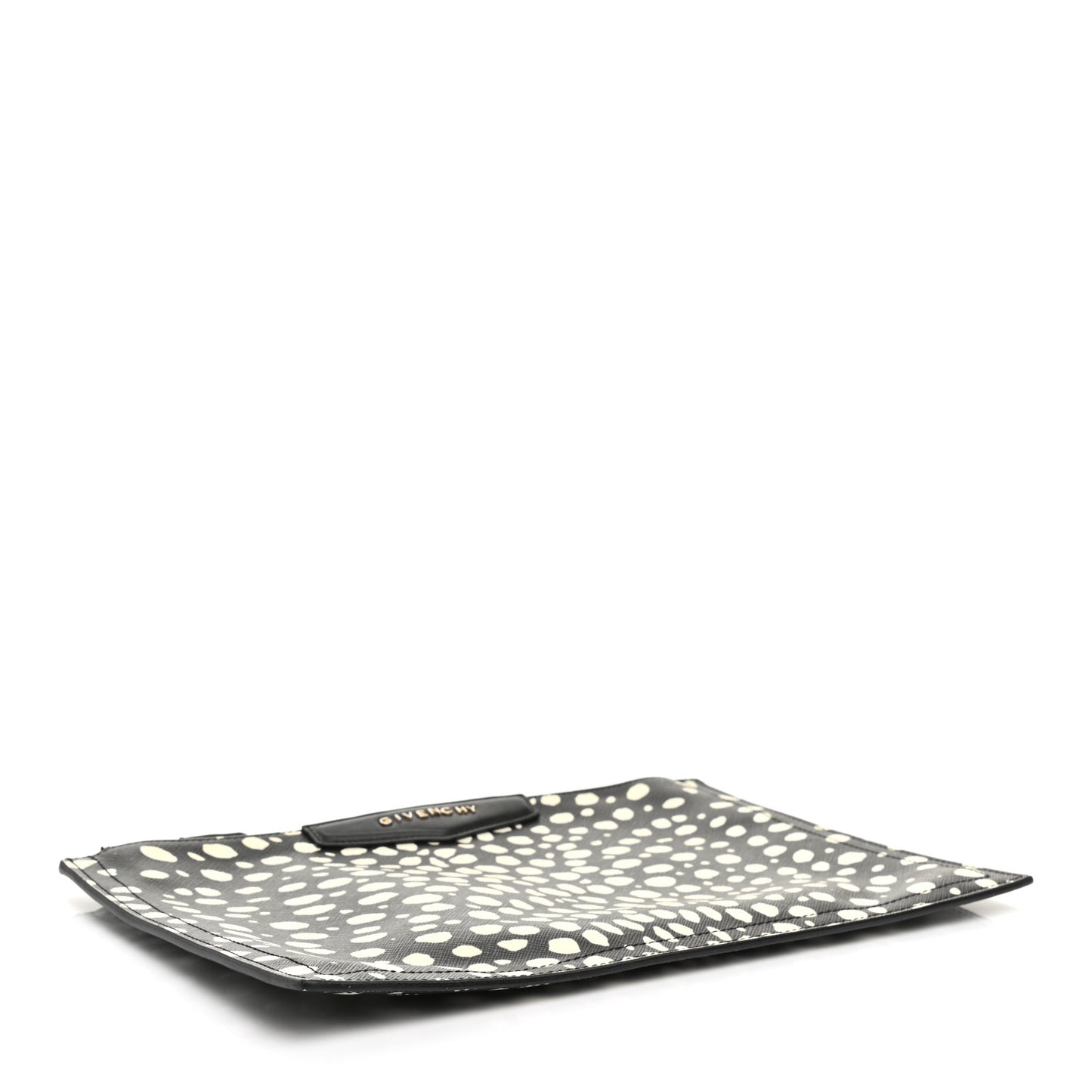 Coated Canvas Pouch Black White