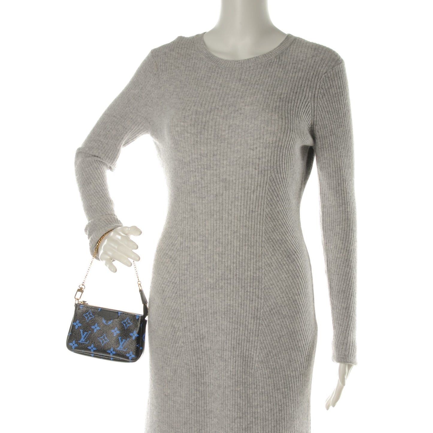Colored Monogram Mini Pochette Accessories Blue Black