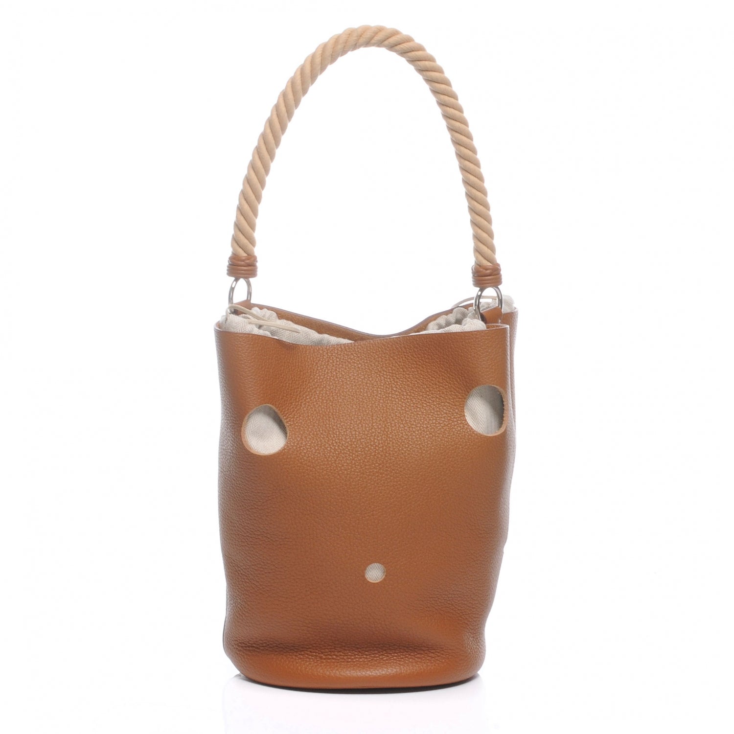 Hermes Taurillon Clemence Mangeoire Rope Bag Gold 3 of 7