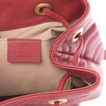 Gucci Calfskin Matelasse GG Marmont Flap Backpack Hibiscus Red 5 of 10
