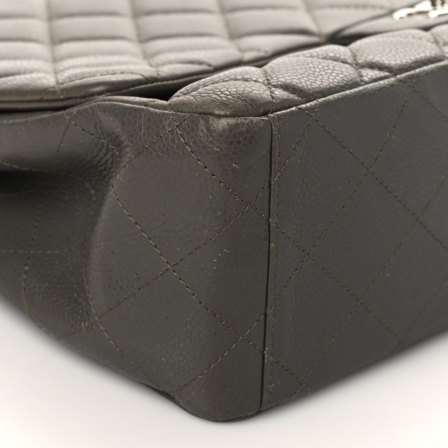 Chanel Caviar Quilted Maxi Single Flap Grey 8 of 9