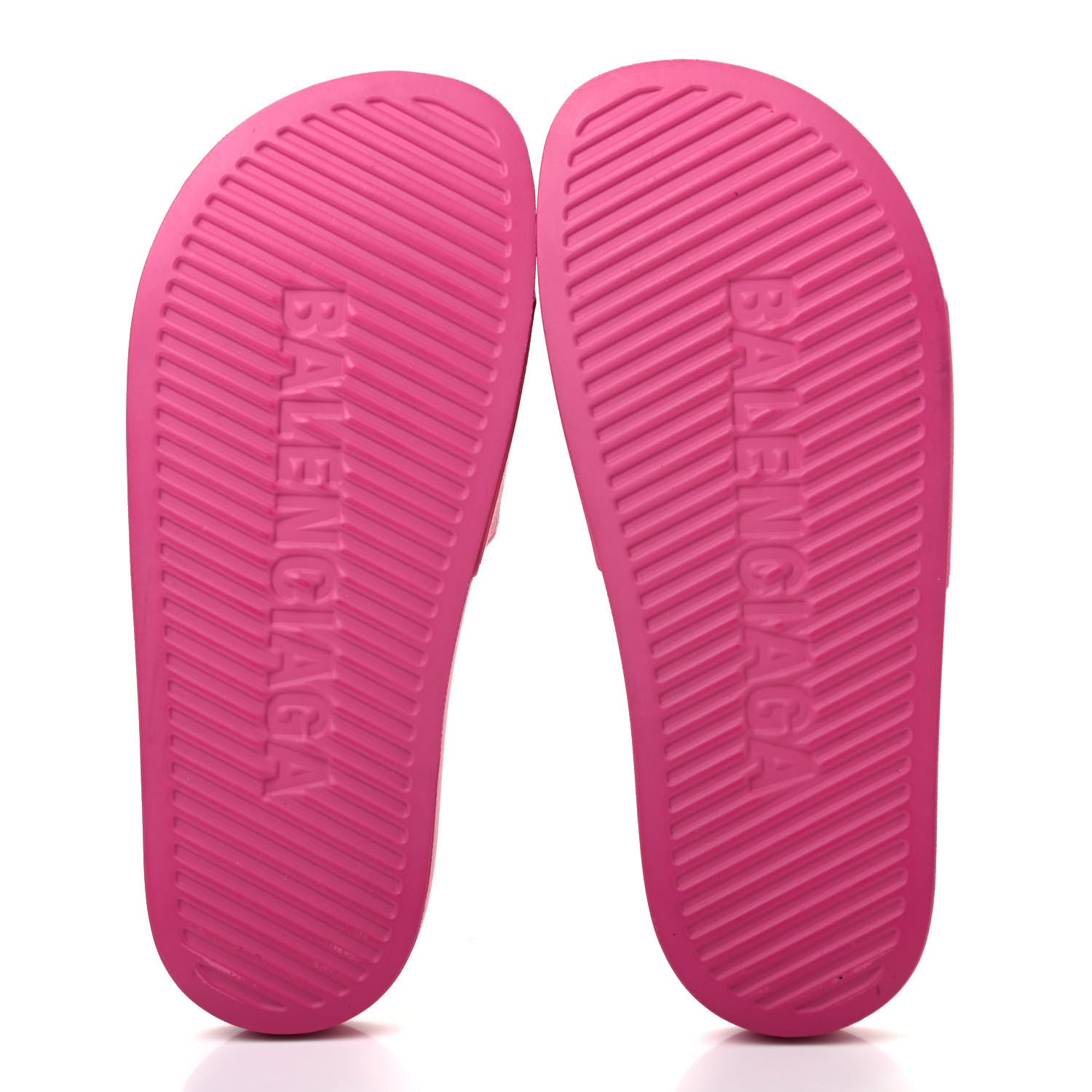Balenciaga Rubber Allover Logo Womens Pool Slide Sandals 37 Pink Black 5 of 7