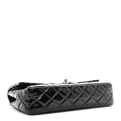 Chanel Distressed Patent Quilted Medium Double Flap Black 4 of 11