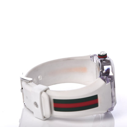 Gucci Stainless Steel Rubber 46mm Sync Web Quartz Watch White 5 of 7