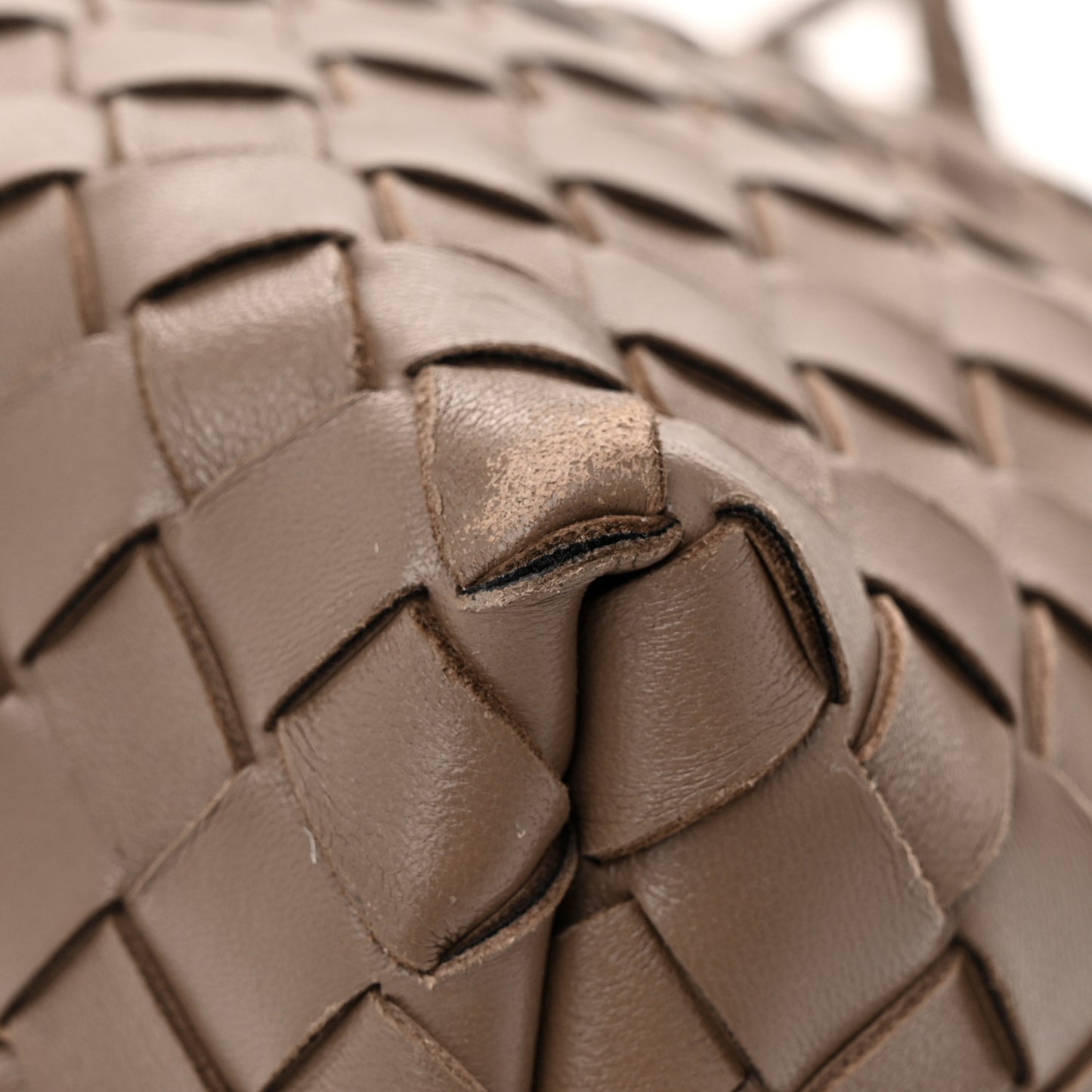 Nappa Intrecciato Small Andiamo Shoulder Bag Taupe Grey