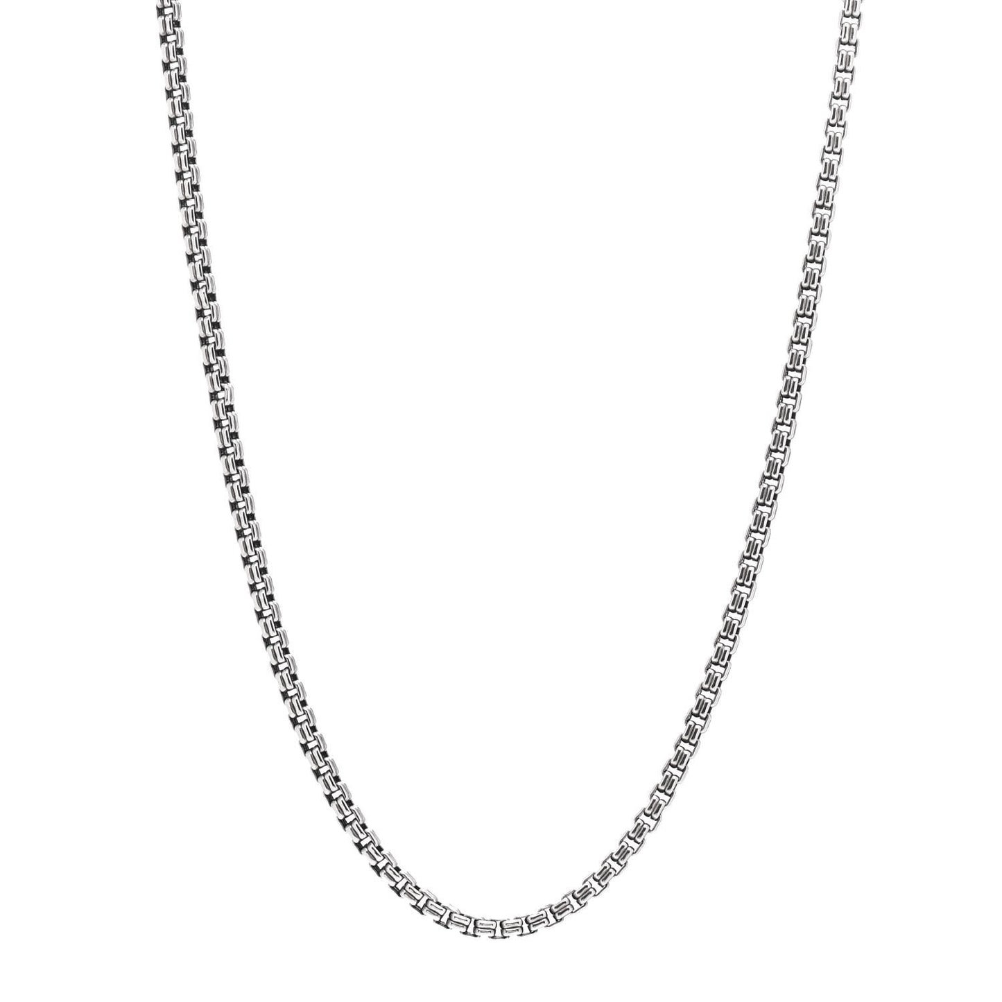 Sterling Silver 2.7mm Small Box Chain Necklace 22"