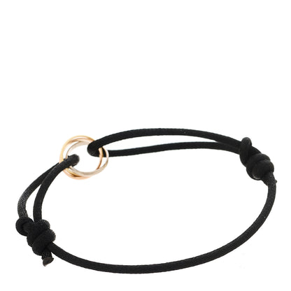 Cartier 18k Pink Yellow White Gold Trinity Adjustable Cord Bracelet Black 2 of 5