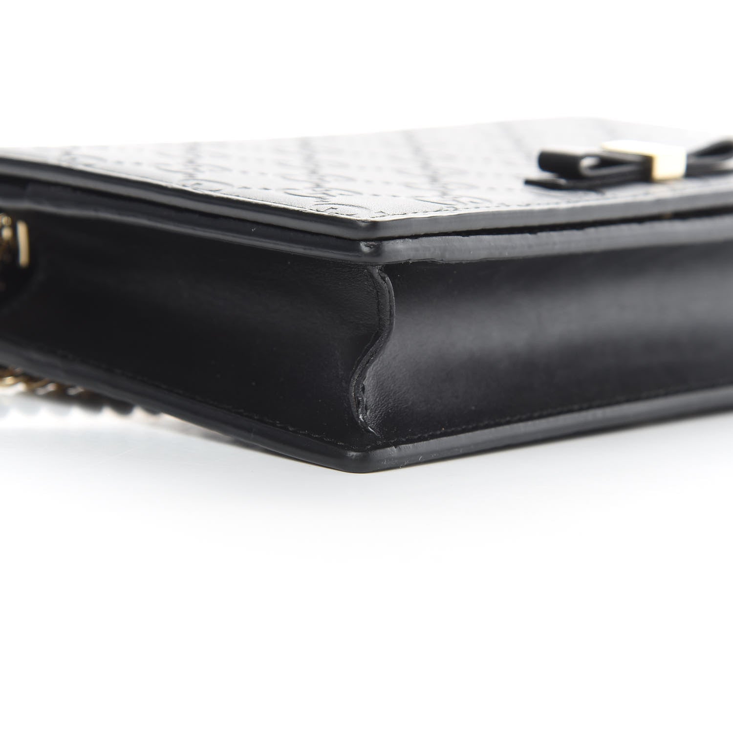 Gucci Guccissima Signature Bowy Chain Wallet Black 8 of 15