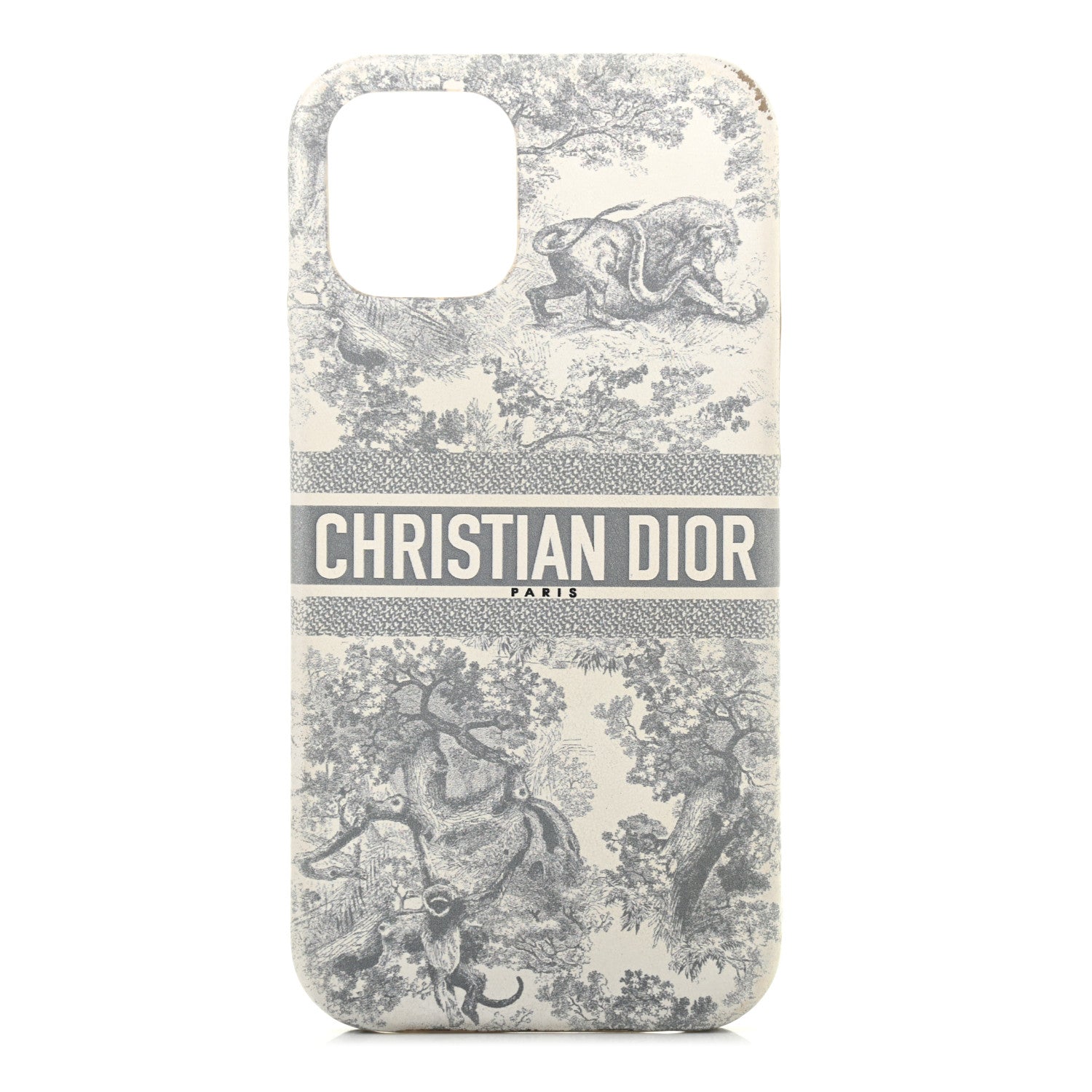 Christian Dior Calfskin Toile De Jouy iPhone 12 Pro Case Grey 1 of 7