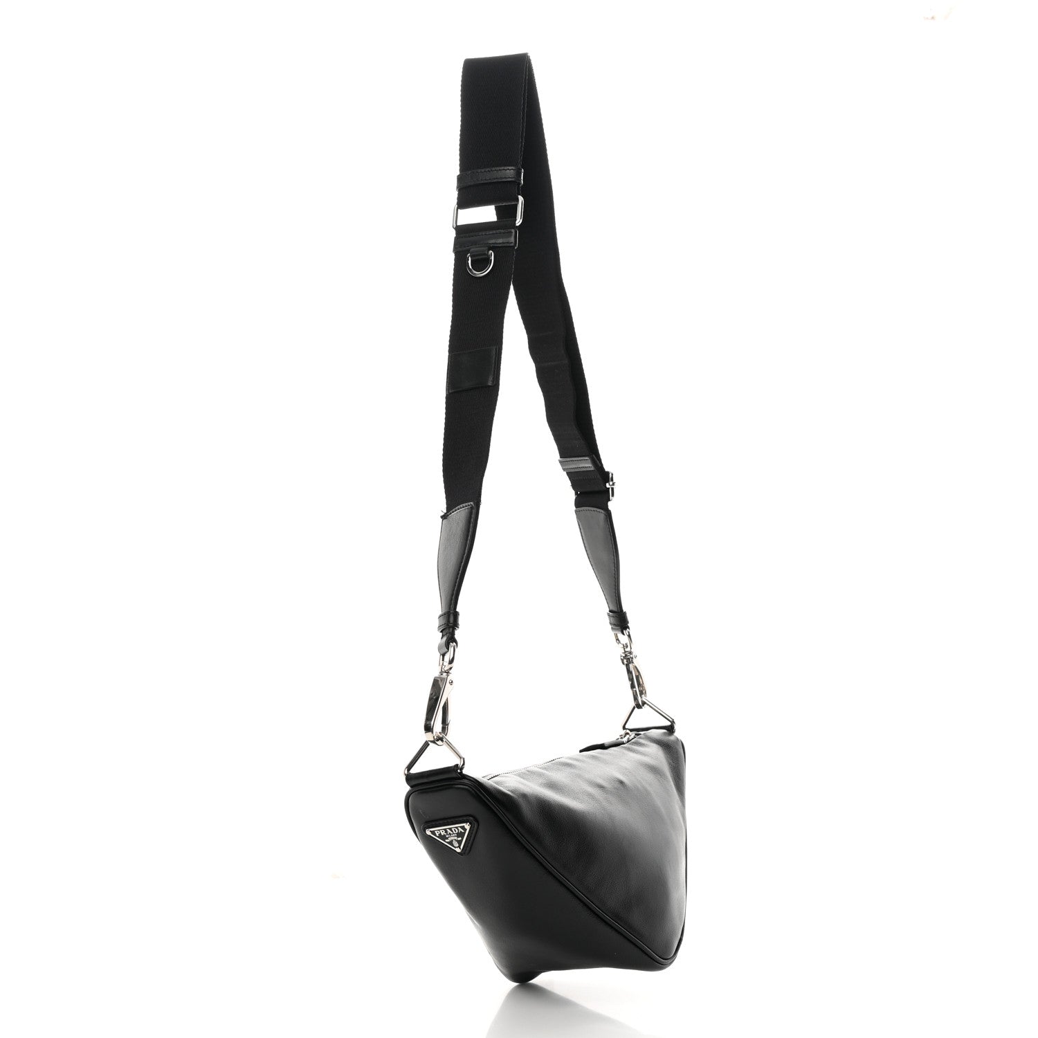 Prada Grace Lux Triangle Shoulder Bag Black 3 of 14
