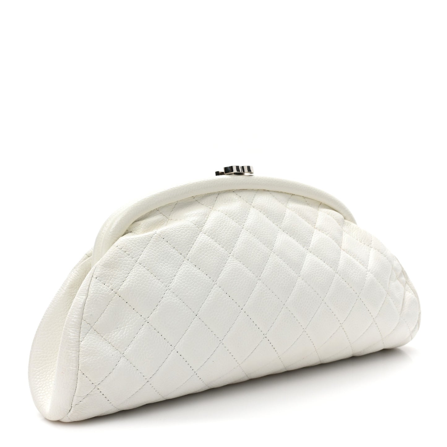 Caviar Quilted Timeless Clutch White