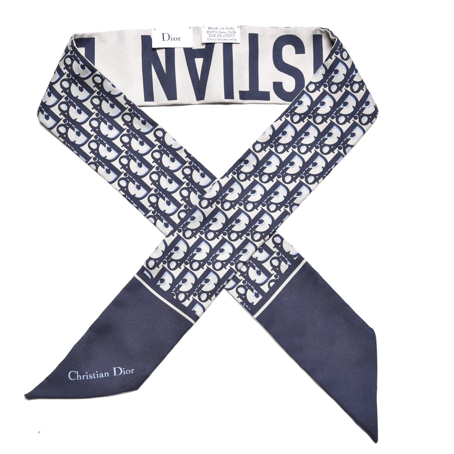 Silk Oblique Mitzah Scarf Blue