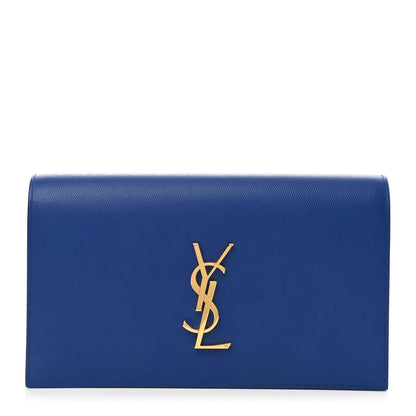Saint Laurent Grain De Poudre Classic Monogram Kate Clutch Outremer 1 of 10