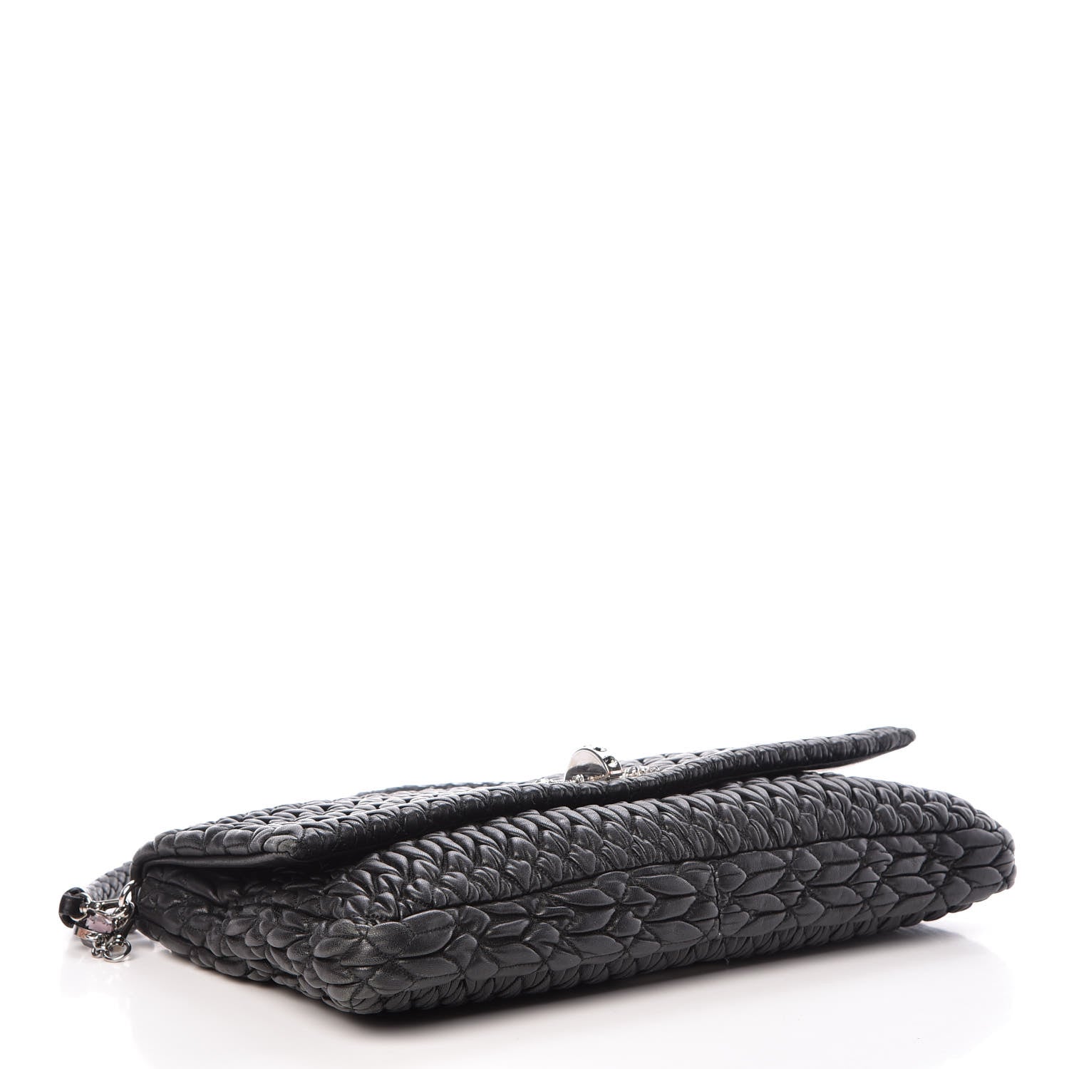 Miu Miu Nappa Matelasse Crystal Flap Clutch Black 4 of 10