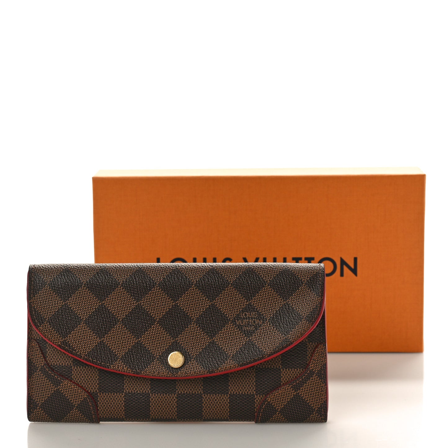 Damier Ebene Caissa Wallet Cherry
