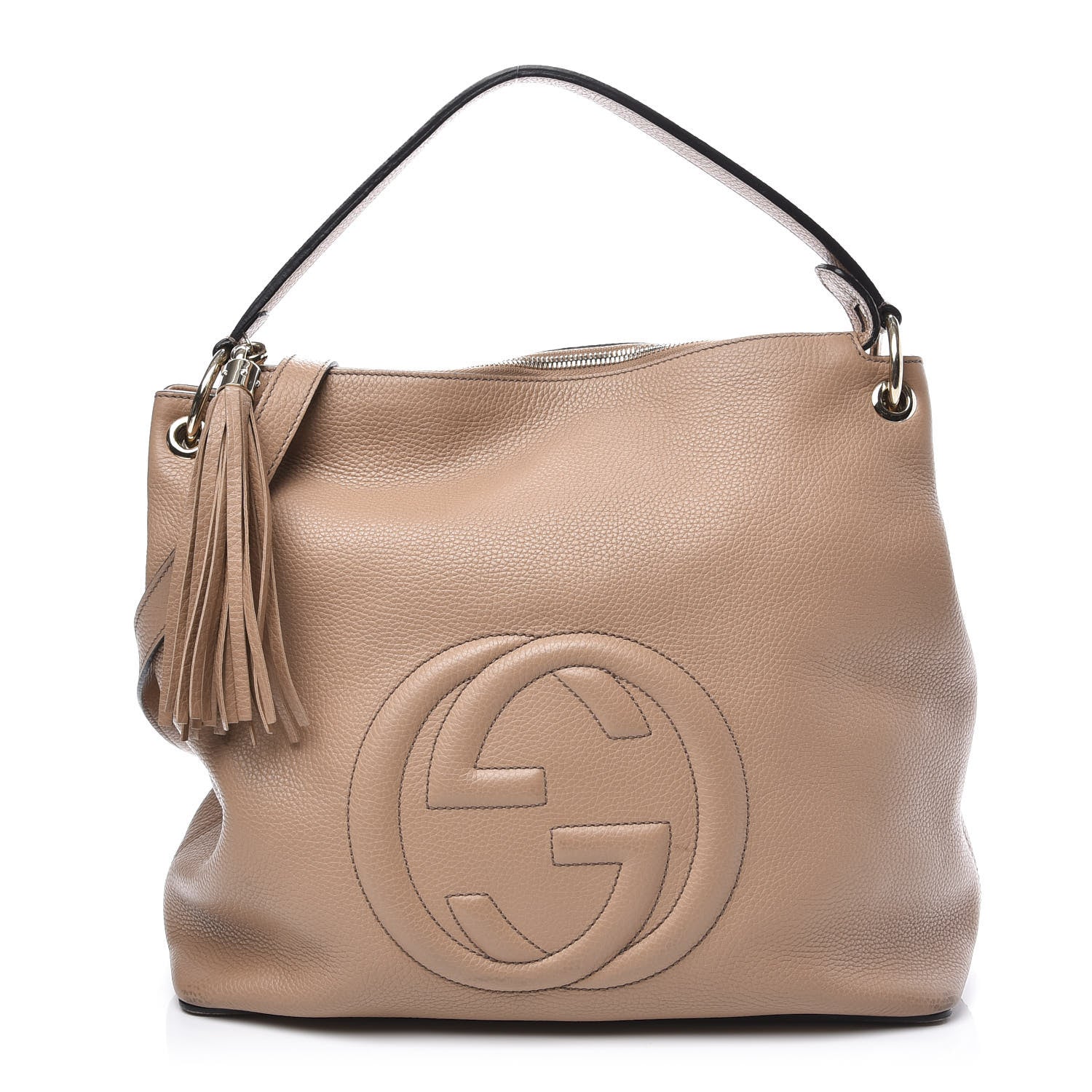 Gucci Pebbled Calfskin Large Soho Hobo Camelia 1 of 10