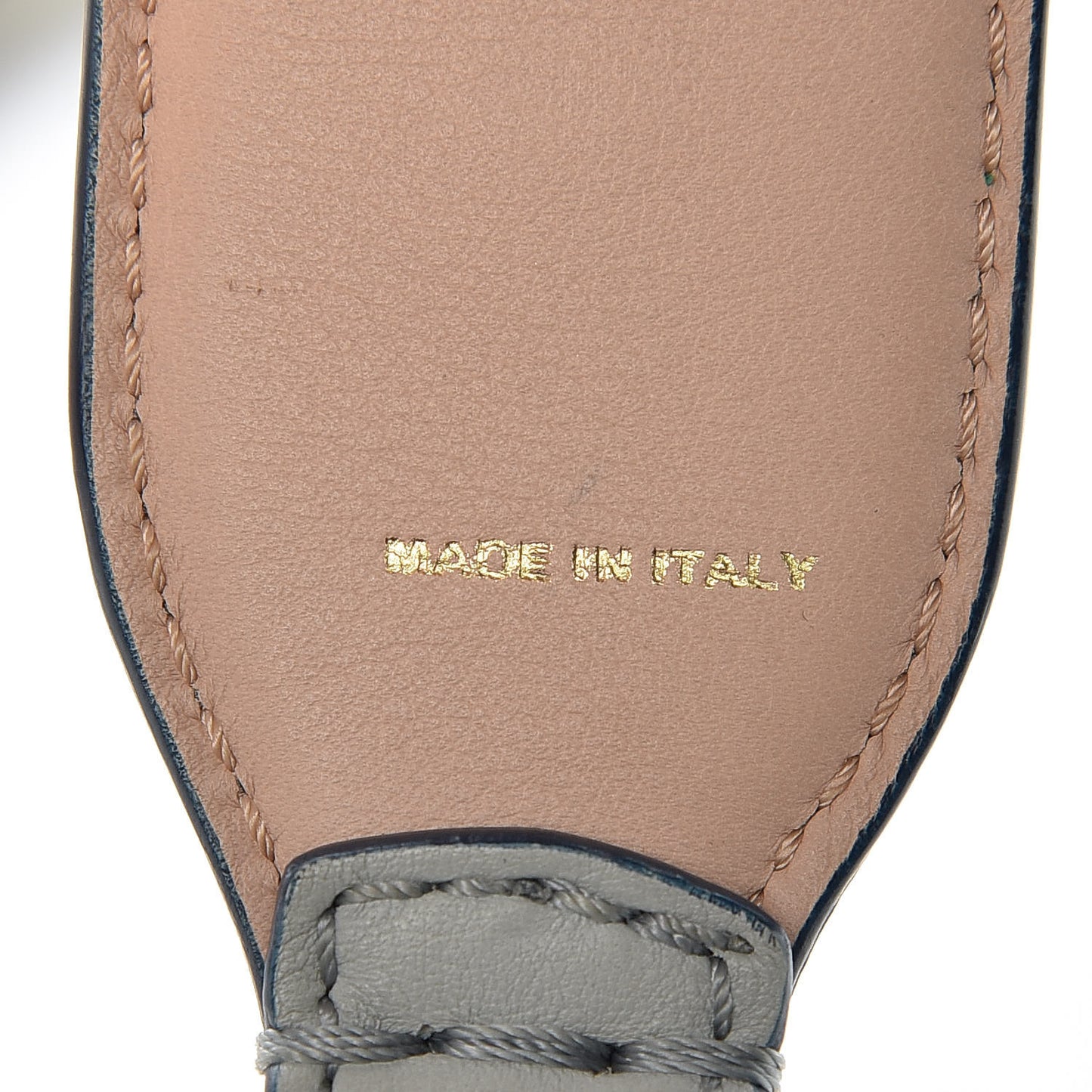 Vitello Dolce Plexiglass Bi-Color Studded Strap You Grigio Perla Plaster Multicolor