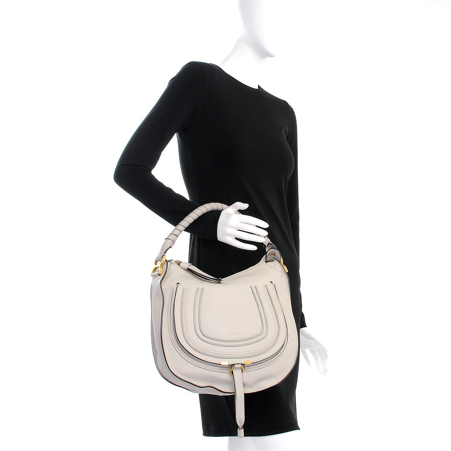 Chloe Calfskin Medium Marcie Hobo Stone 2 of 7