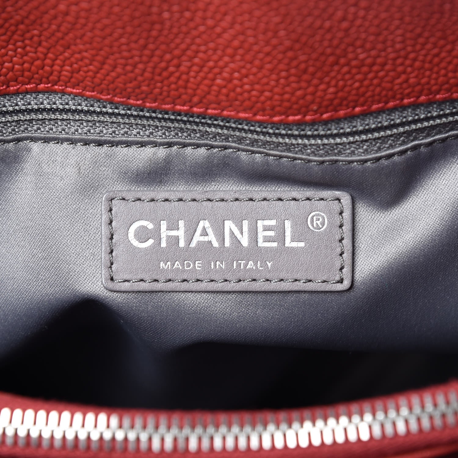 Chanel Caviar Quilted Grand Shopping Tote GST Red 6 of 14