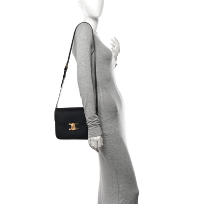 Celine Shiny Calfskin Large Triomphe Black 2 of 17