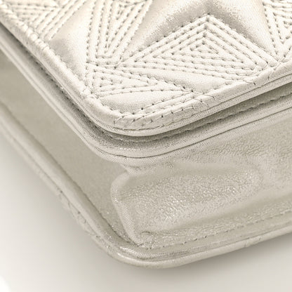 Chanel Metallic Lambskin Star Embossed Wallet On Chain WOC Silver 8 of 10