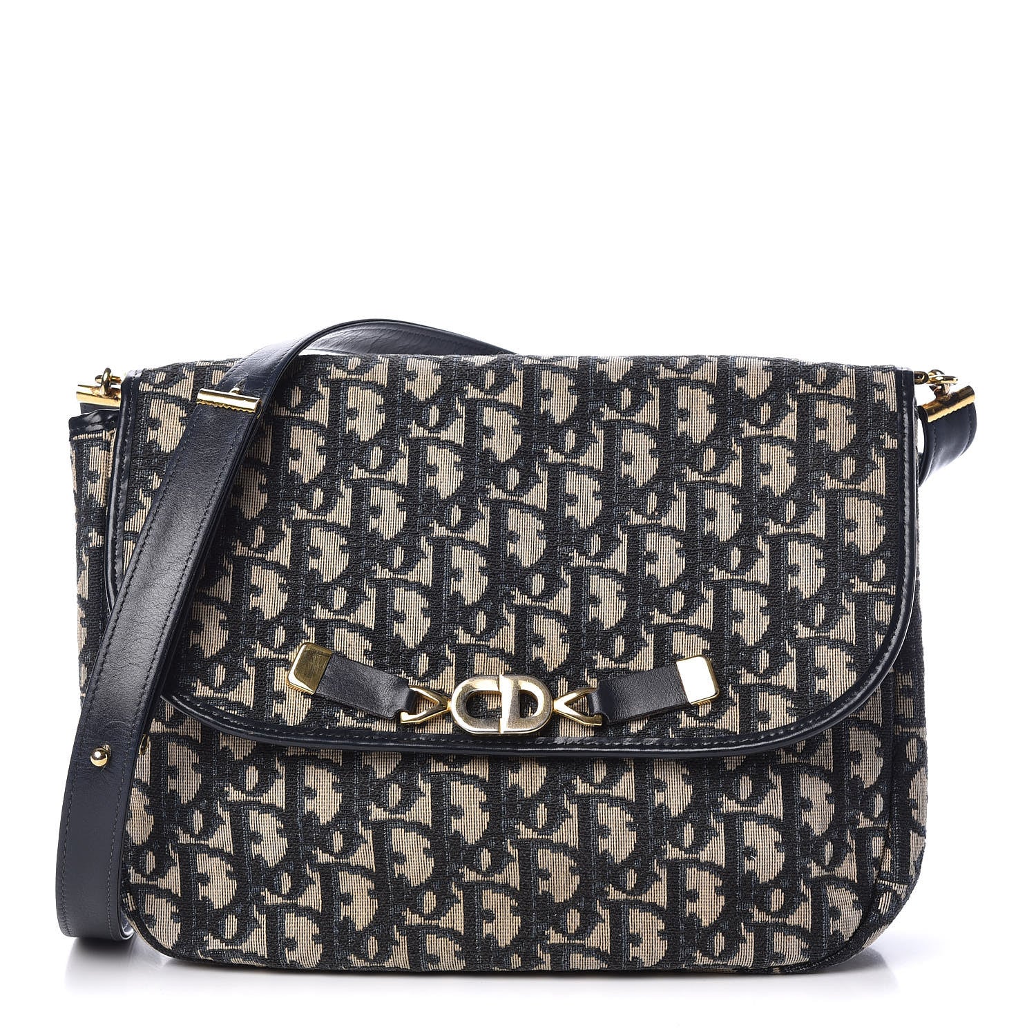 Christian Dior Monogram Flap Navy Blue 1 of 16