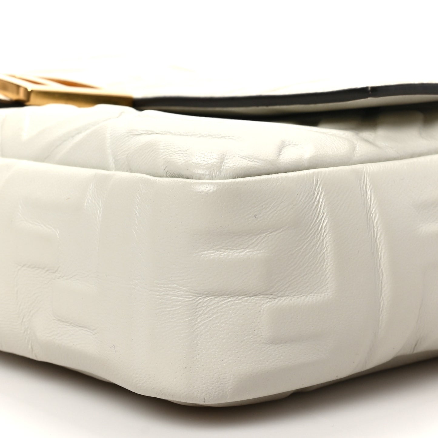 Nappa FF 1974 Embossed Baguette White