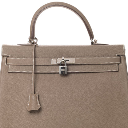 Hermes Togo Kelly Retourne 35 Etoupe 8 of 16