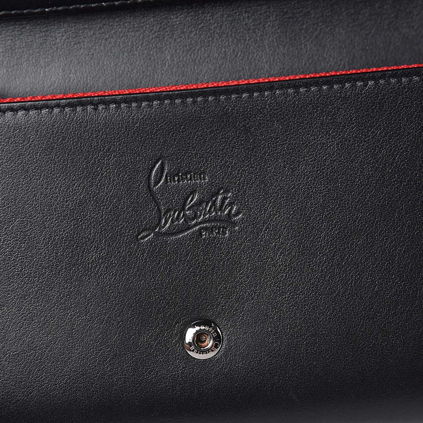Calfskin Macaron Spiked Flap Wallet Black