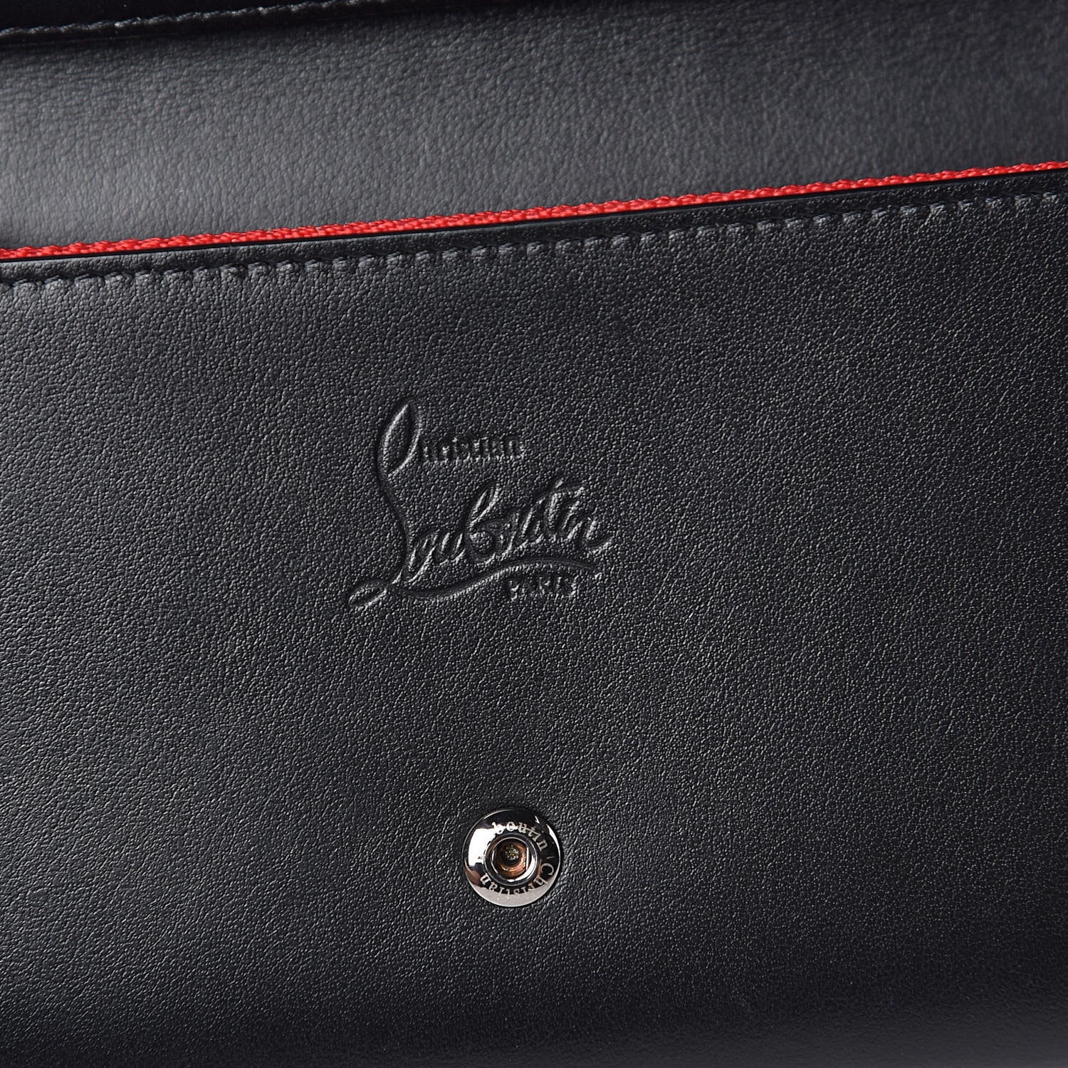 Christian Louboutin Calfskin Macaron Spiked Flap Wallet Black 6 of 9